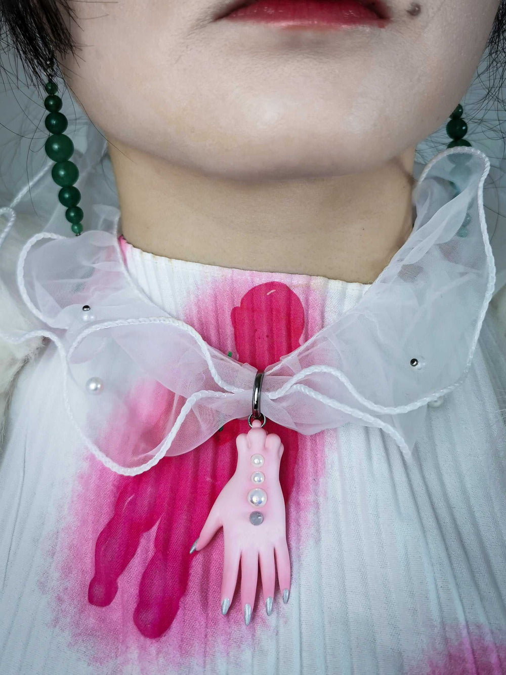 Pink Fairy Goblin Hands Jewelry Set, Whimsical Goblin Hands Earring, Necklace & Hairclips, Enchanting Pink Fairy Accessories Ensemble, Fantasy Hands Pendant in Vibrant Pink, Cute Goblin Hands Earring and Necklace Set, Quirky Pink Fairy Necklace and Hairclip Collection, Fairy Tale Inspired Jewelry Trio, Unique Goblin Hands Hairclips with Pink Accents, Whimsical Pink Fantasy Jewelry, Hand-shaped Pendant, Hairclips & Earrings Set in Pink,