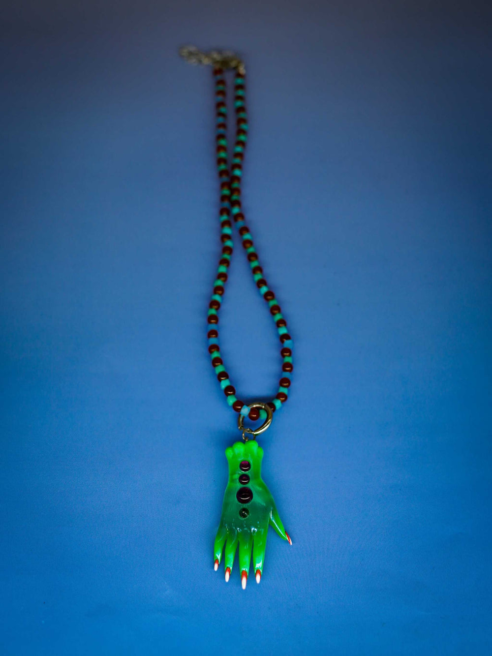 Hand Necklace, Earring & Hairclips - Green Fairy Goblin Collection