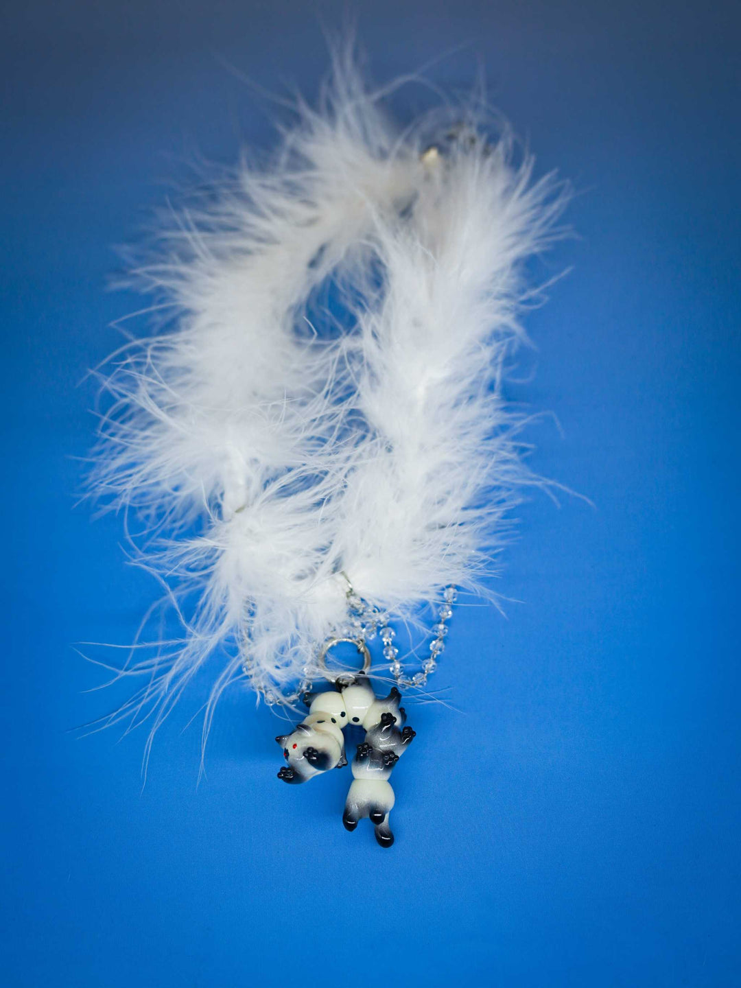 Seal point catcaterpillar with lots of feet necklace & earring
