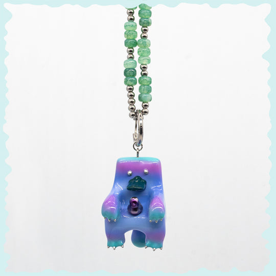 Purple rainbow platypus necklace/earring/figure toy